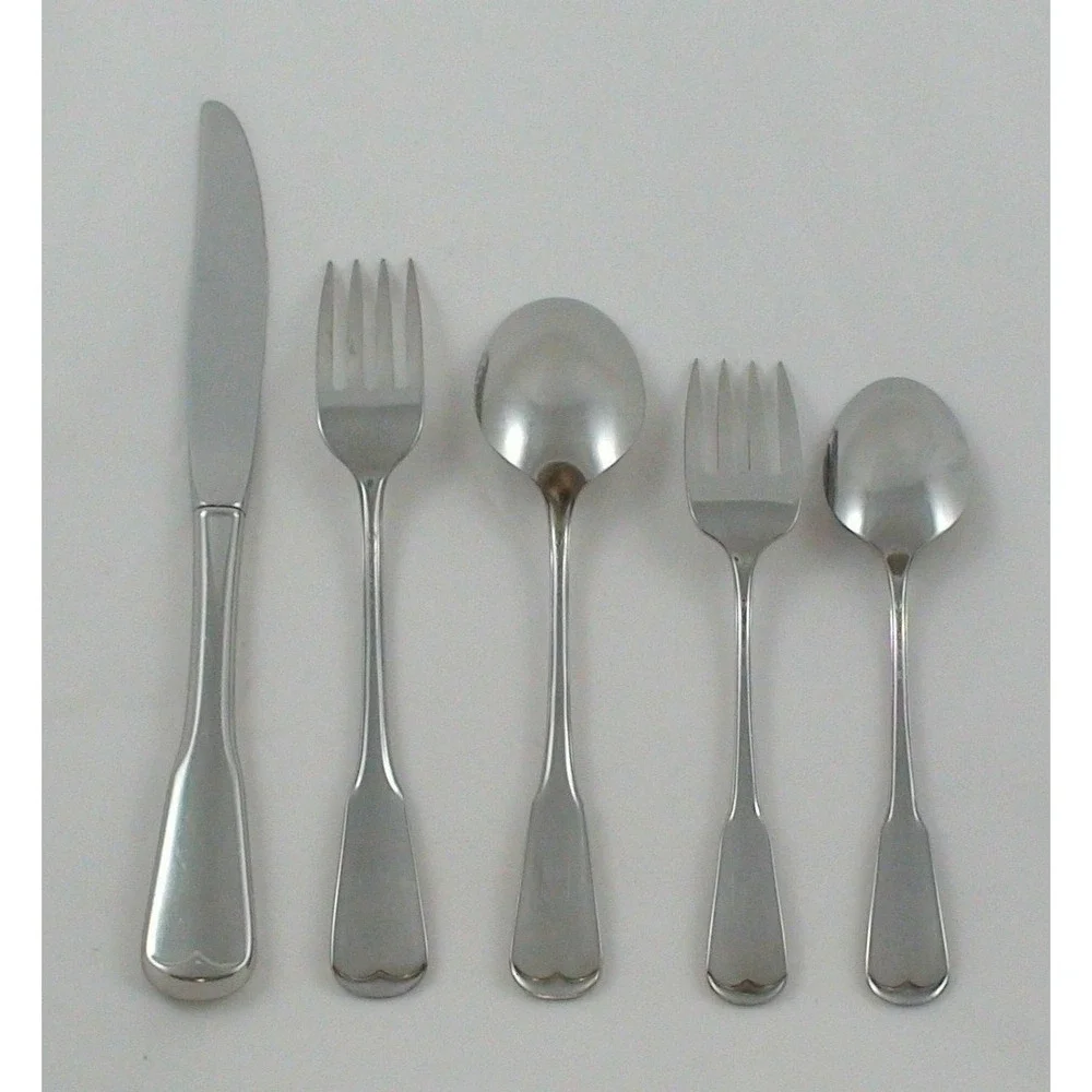 Oneida Profile Plymouth Rock Forks Knife Spoons Stainless Place Setting Lot of 5